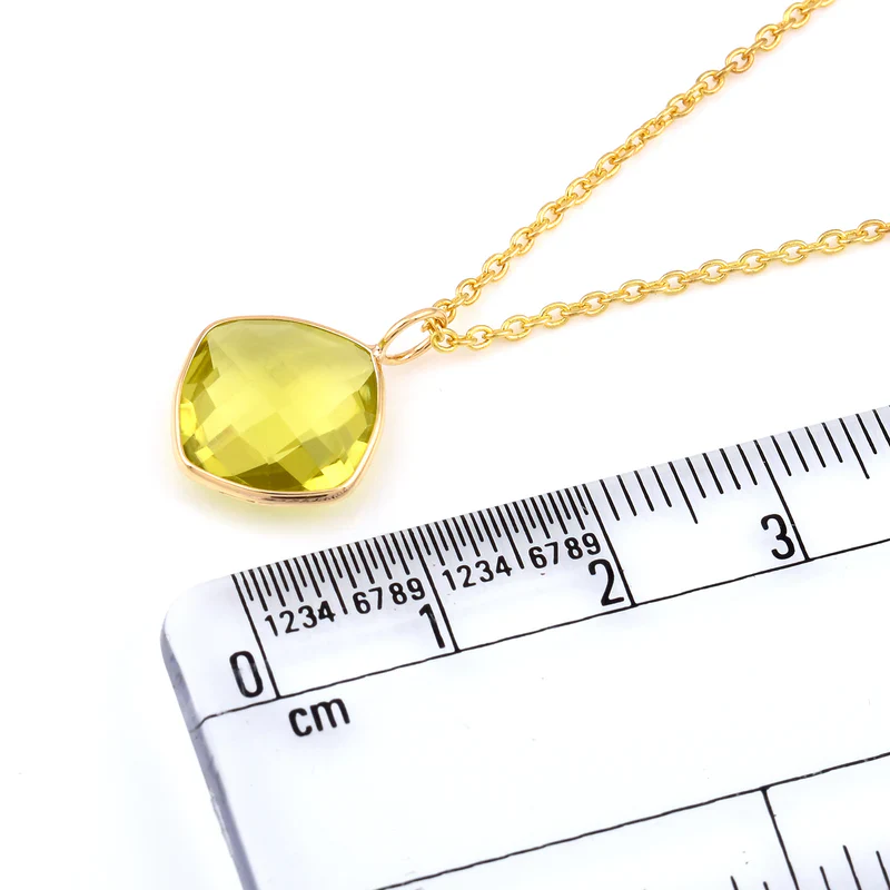 14k Yellow Gold Cushion Sky Blue Topaz Pendant