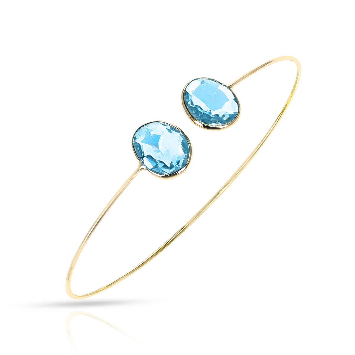 Mixed Shape Blue Topaz Bangle, 18k
