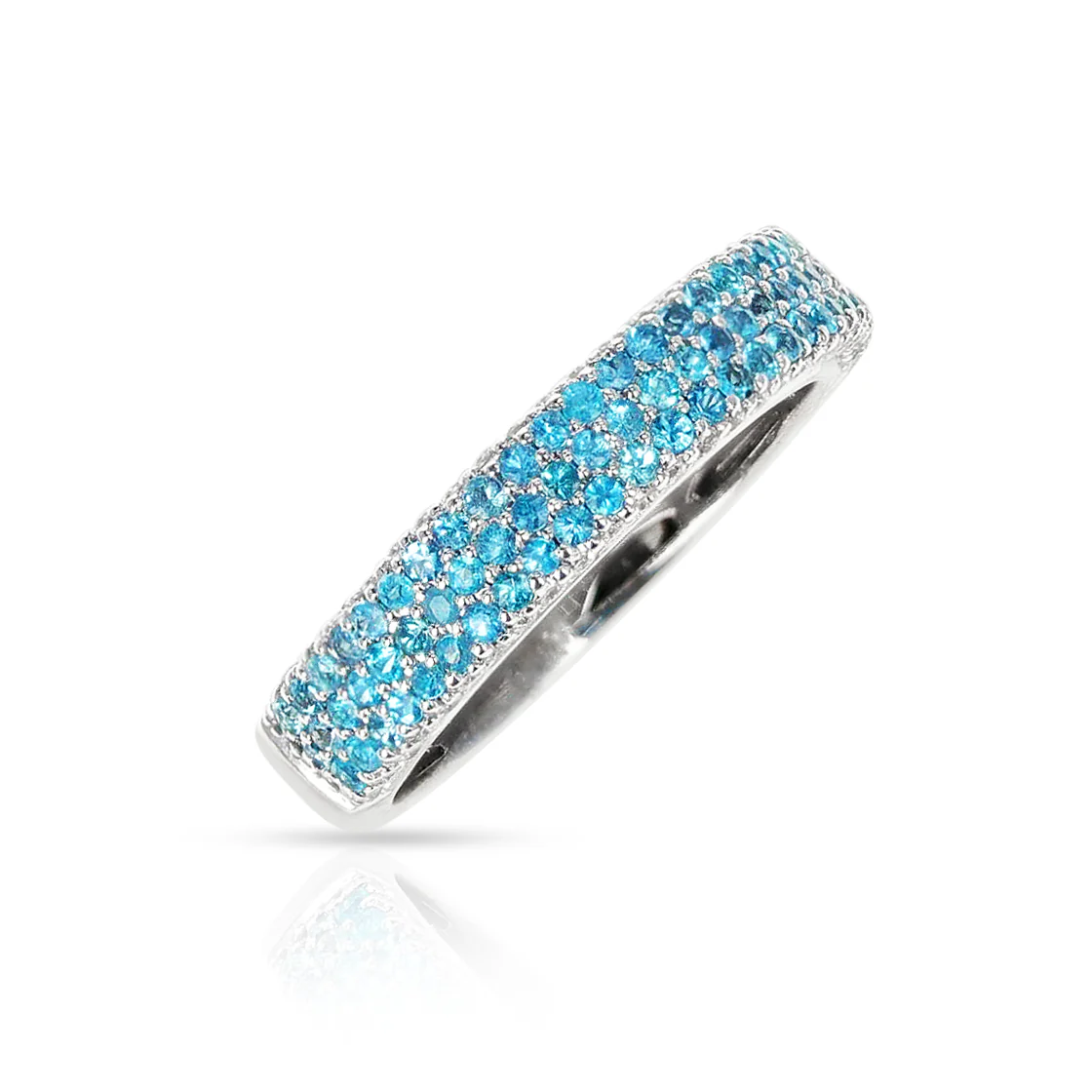Brazilian Paraiba and Diamond Wedding Band, 18k