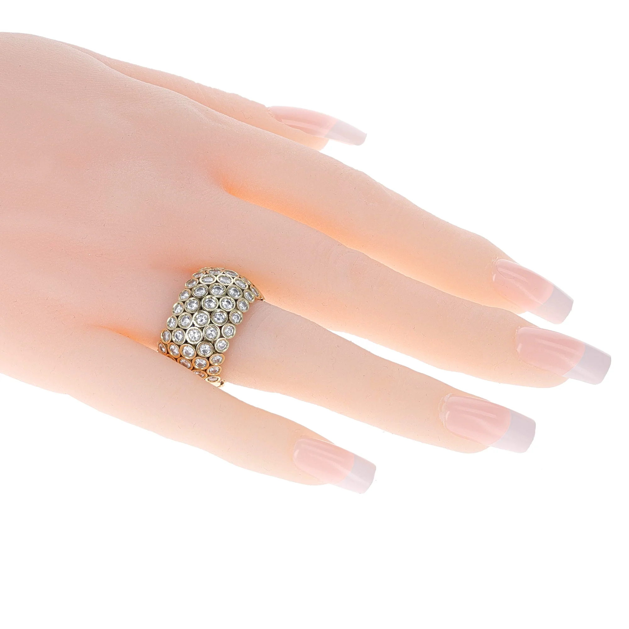 Italian 18 Karat Gold Flexible Diamond Ring