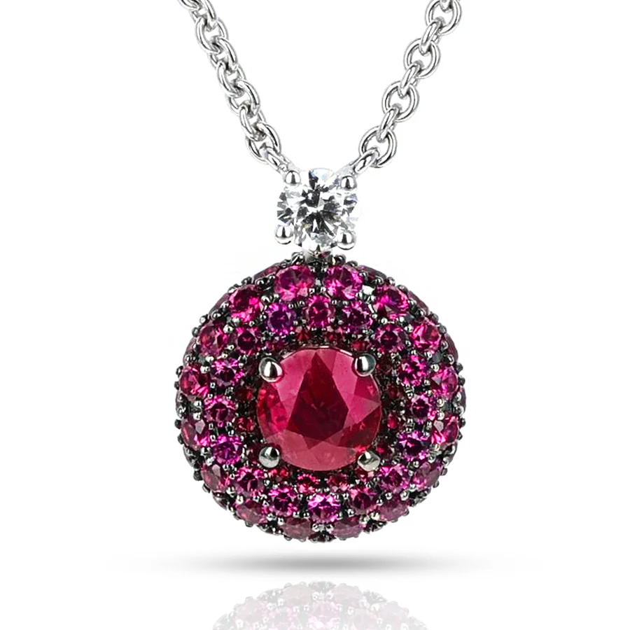 GRAFF Ruby and Diamond Pendant Necklace, White Gold