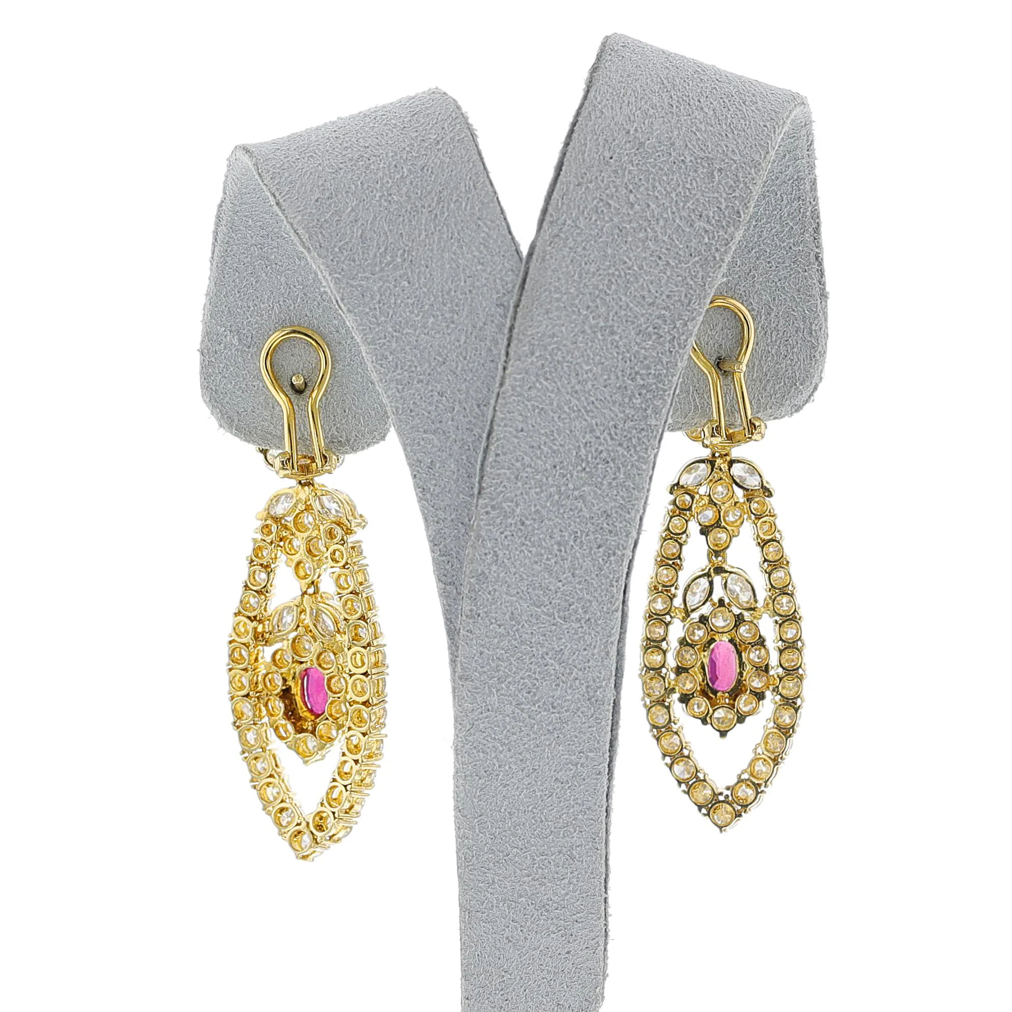 Ruby and Diamond Chandelier Earrings, 18k