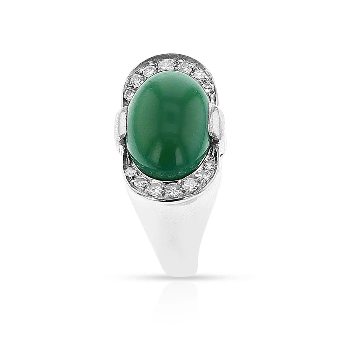 Turquoise Cabochon and Diamond Ring, 18k