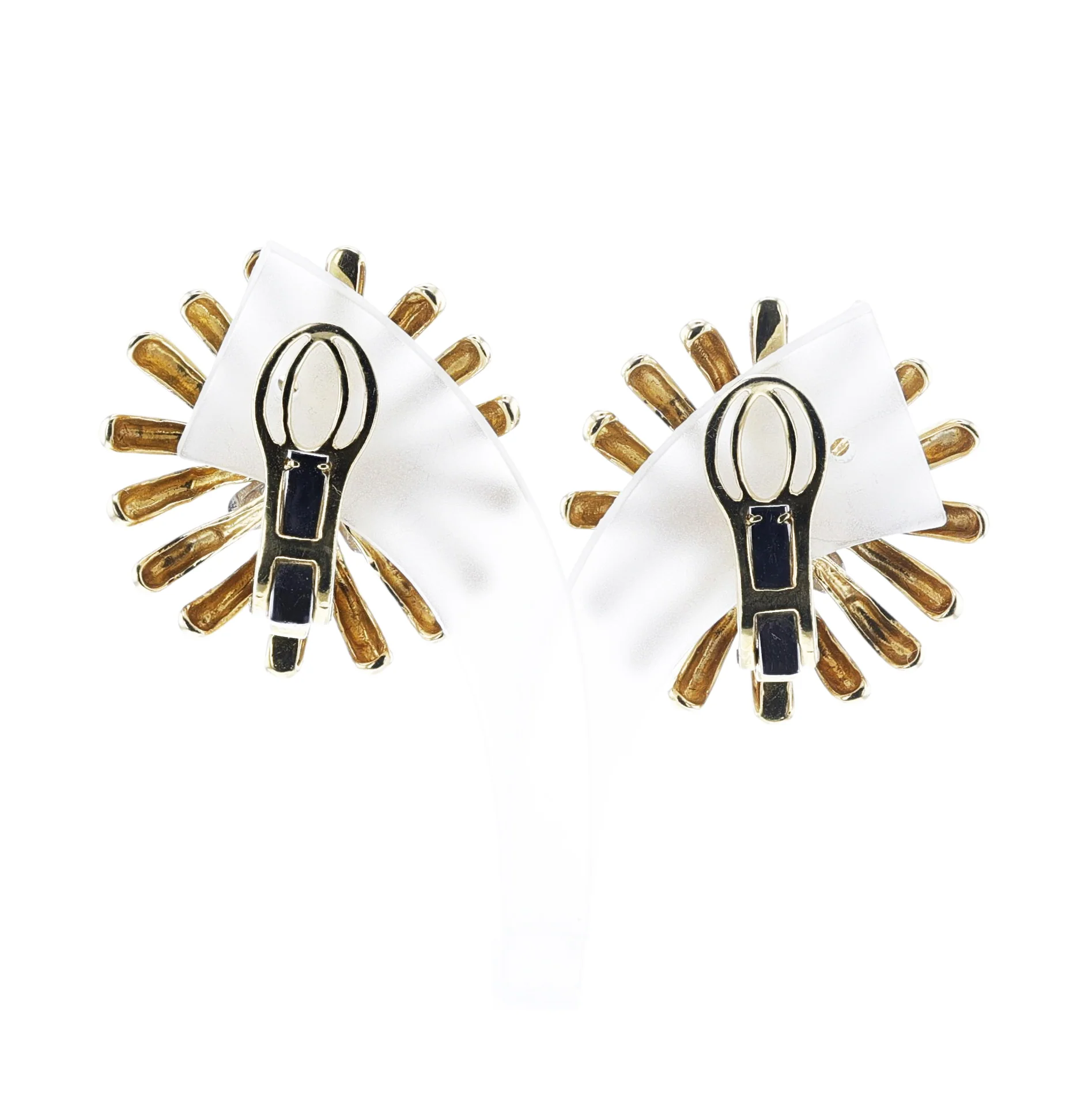 Gold and Diamond Flower Earrings, 18k