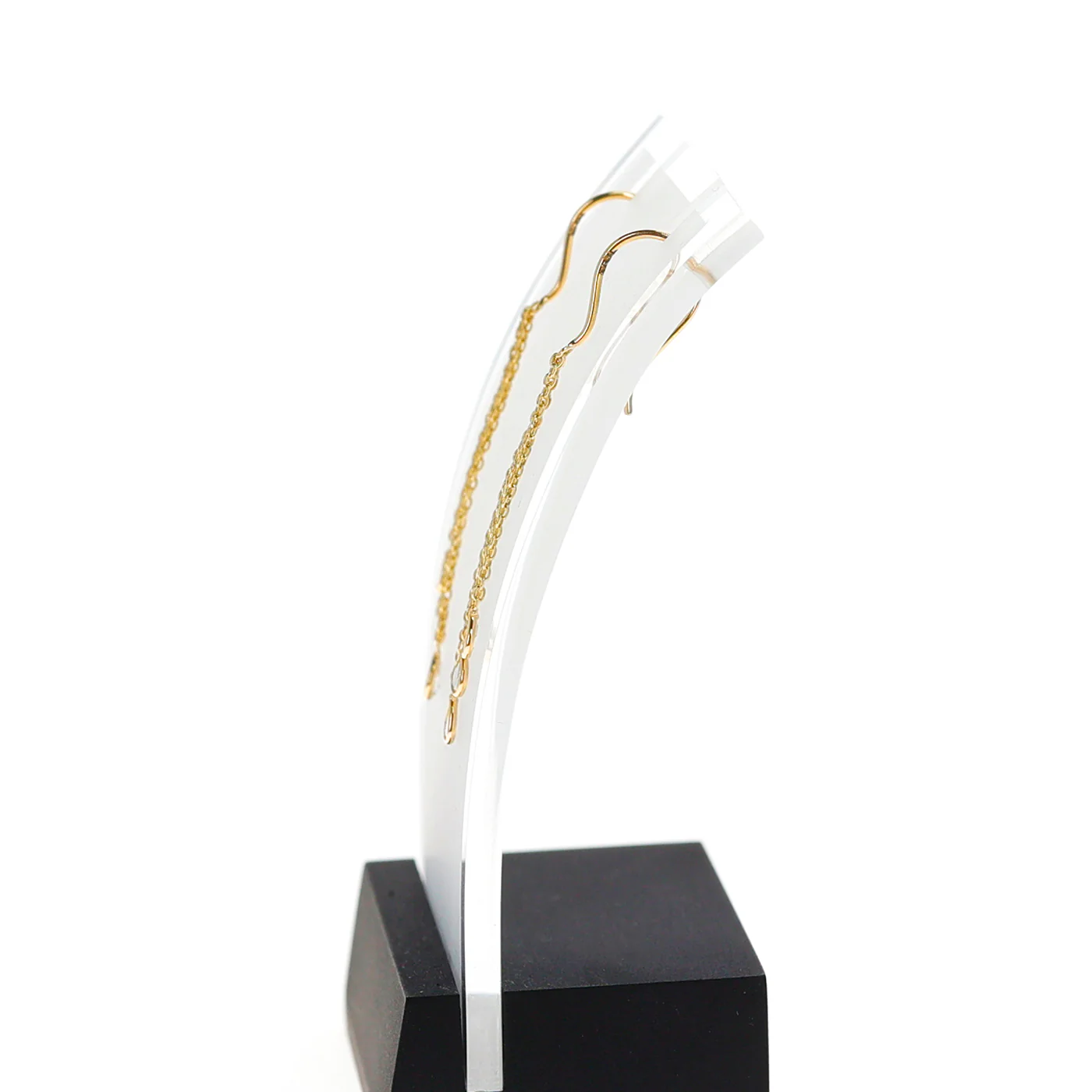 Three Diamond Rose Cut Dangling Earrings, 18K