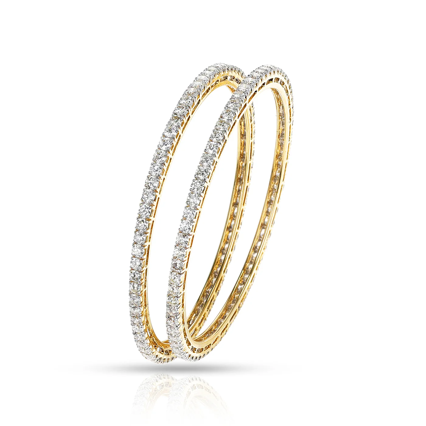 Certified 12.25 ct. White Diamond Bangles, 18k Gold