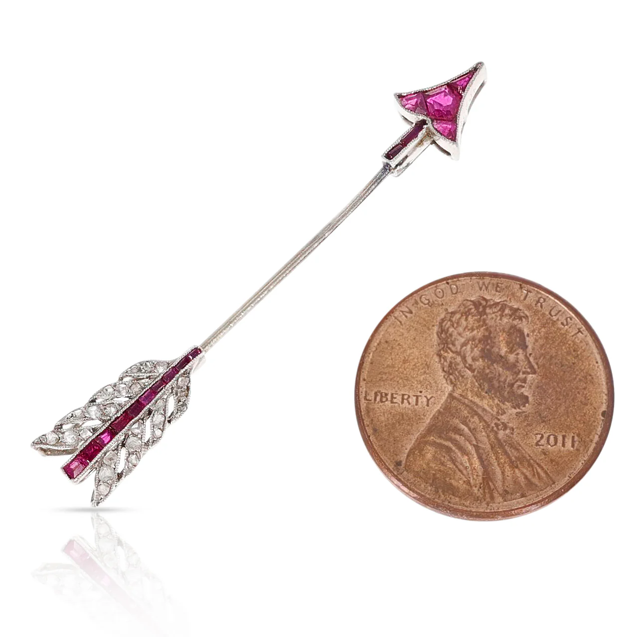 Van Cleef & Arpels Ruby and Diamond Arrow Pin, 18K Gold