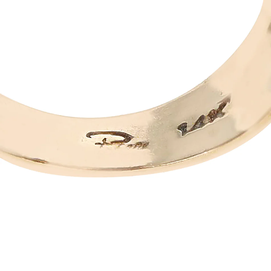 Three Stone Pink and Green Tourmaline Ring, 14K Yellow Gold