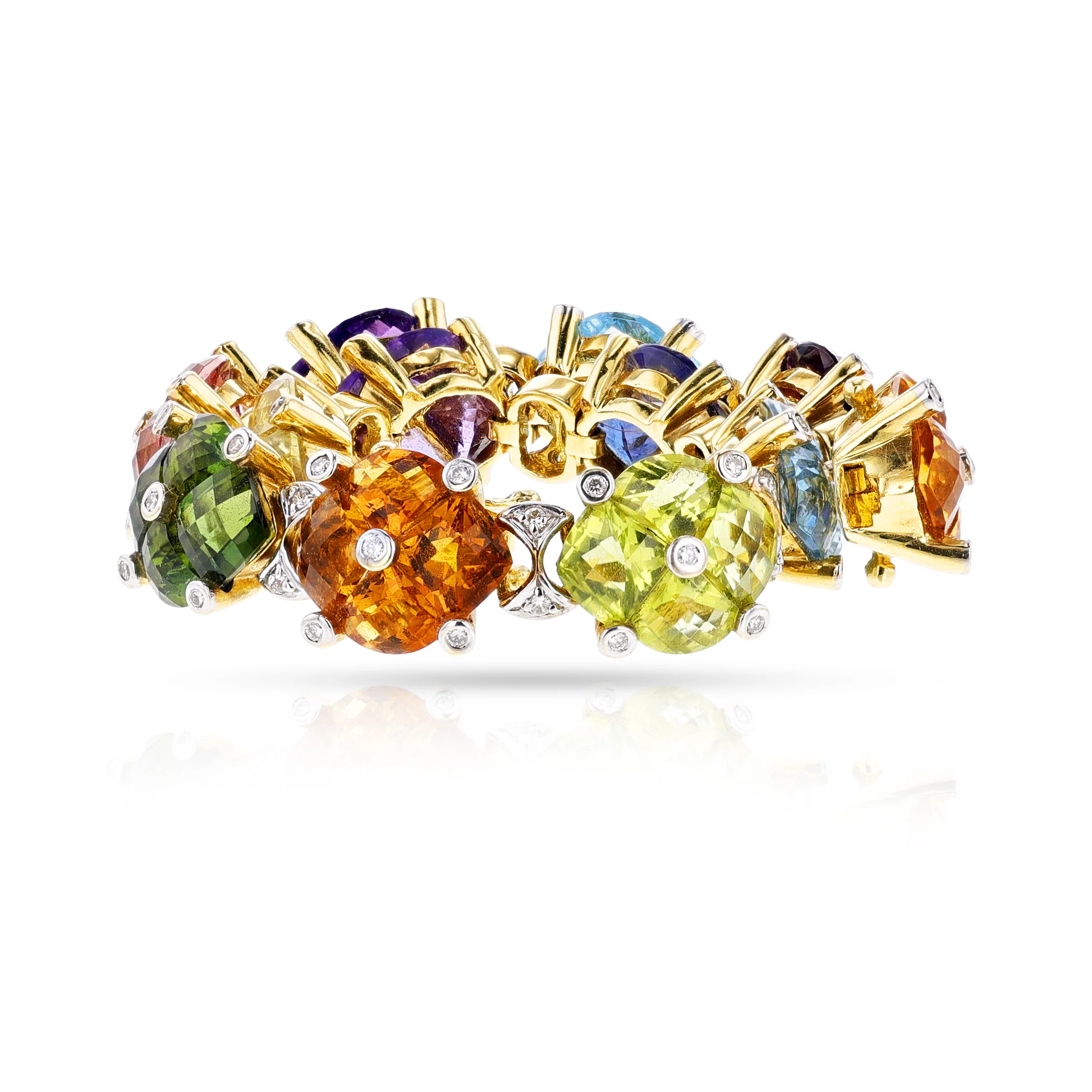 Mixed Semi-Precious and Diamond Bracelet, 18k