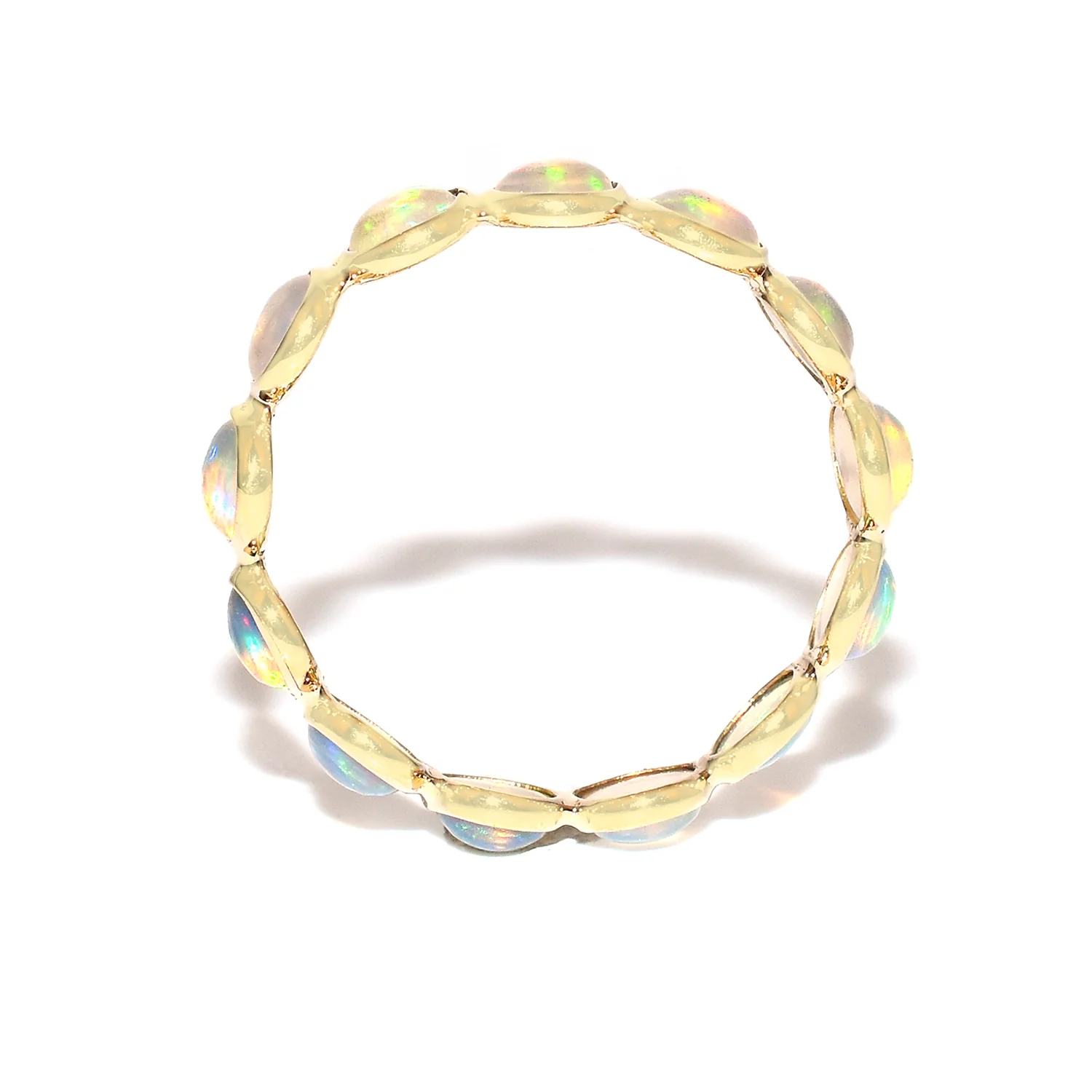 Round Cabochon Band, Yellow Gold