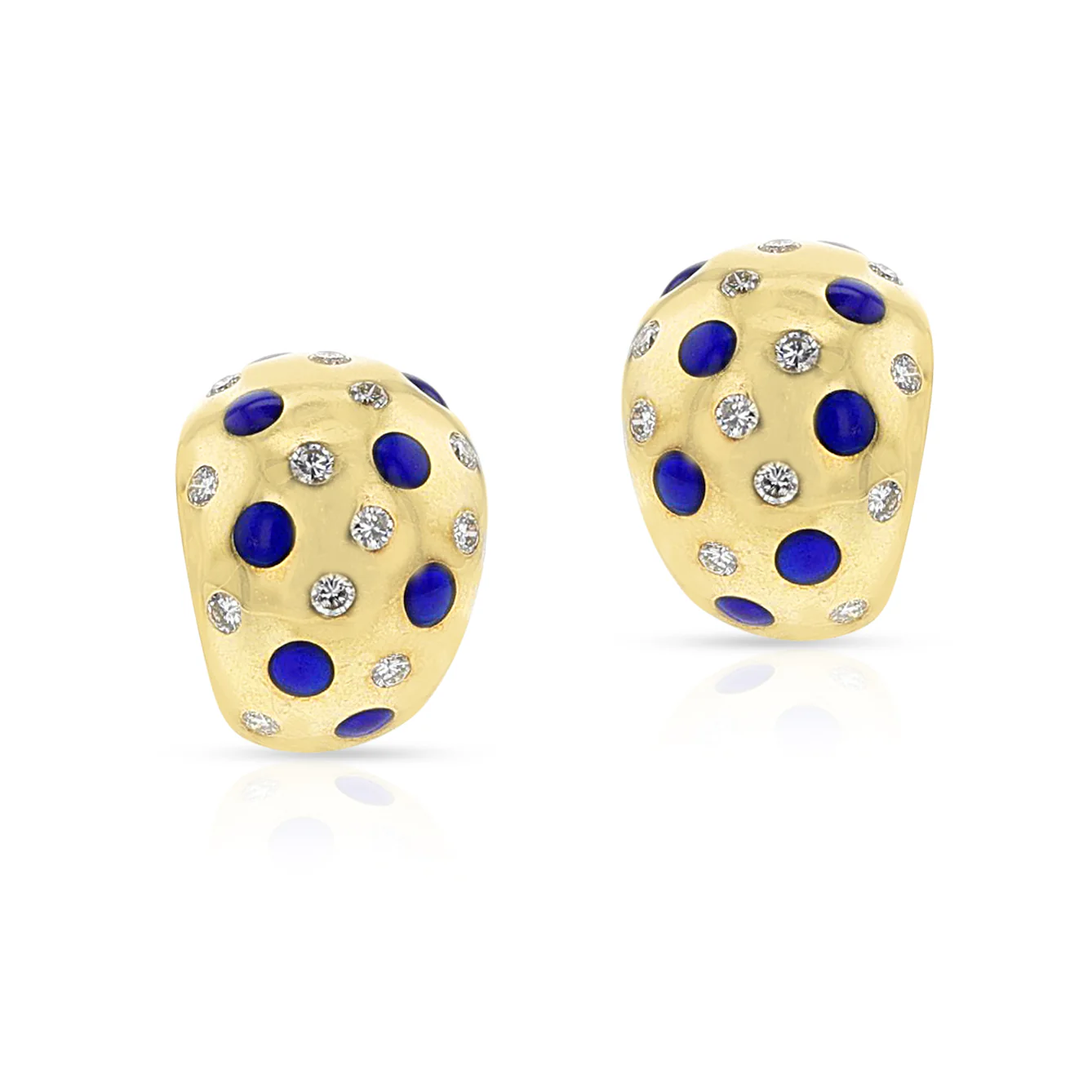 Van Cleef & Arpels Plique a Jour Enamel and Diamond Earring and Ring Set, 18k