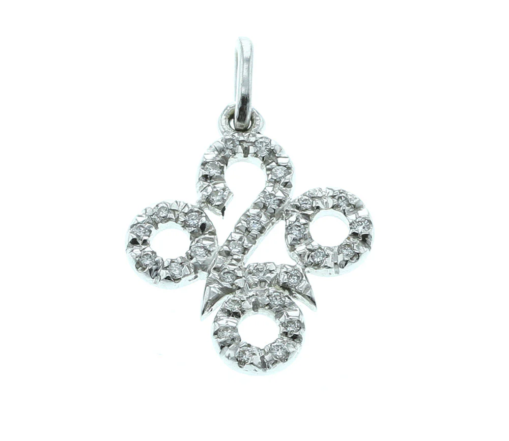 White Diamond Pendant in 18kt White Gold