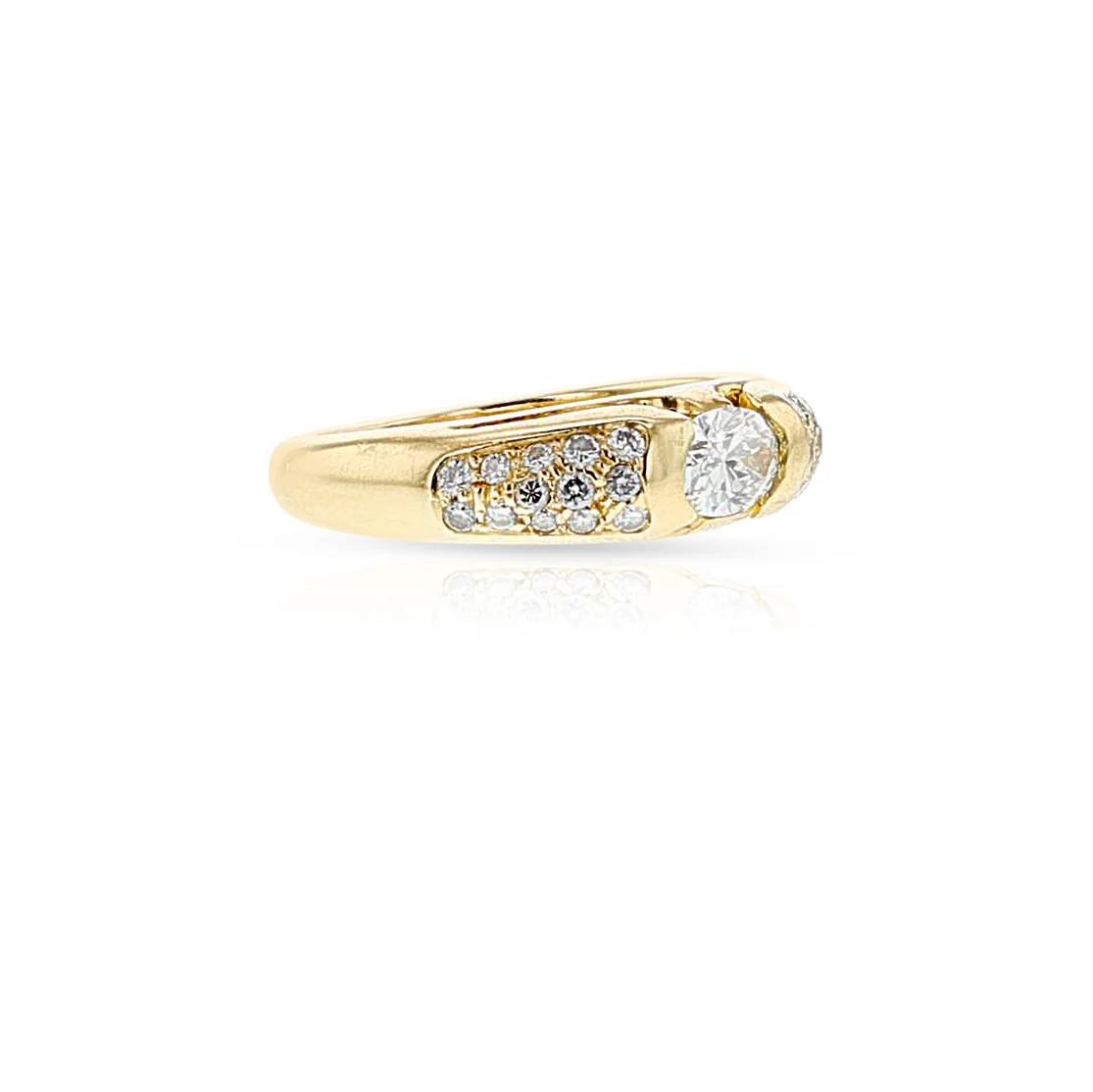 BVLGARI Oval Diamond Ring with Diamonds, 18k