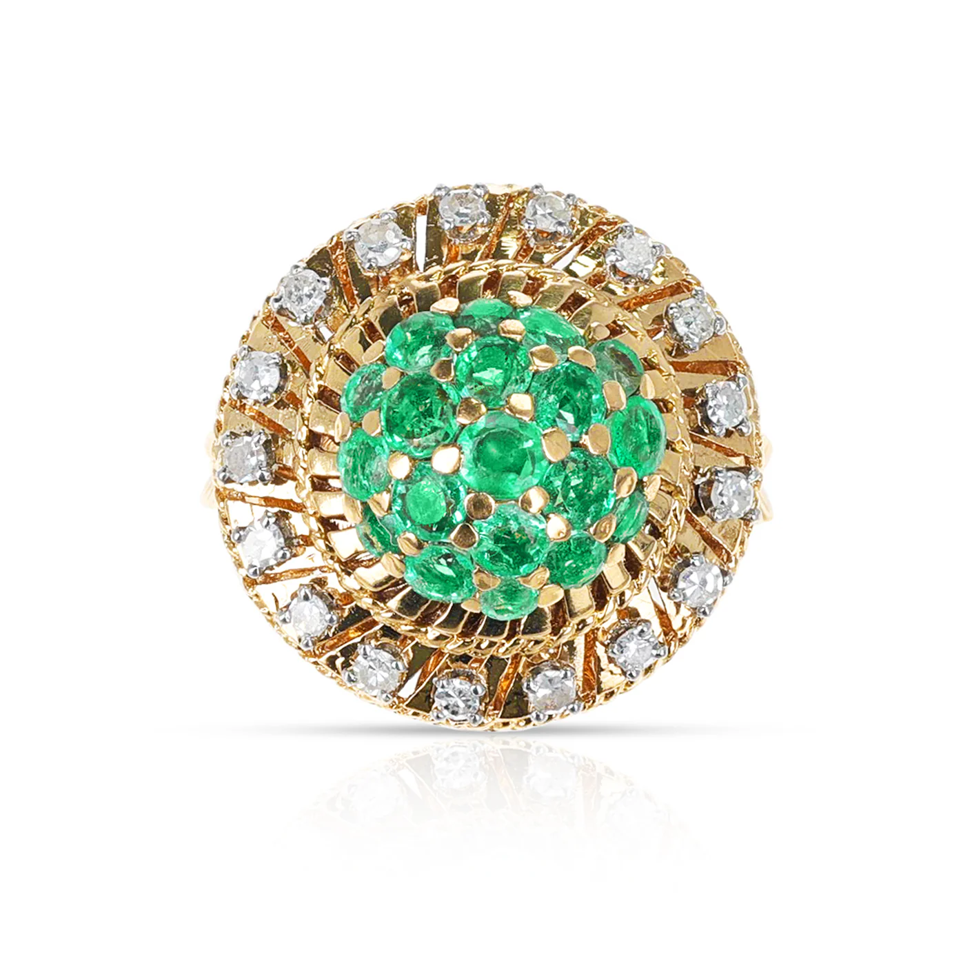 Interchangeable Emerald and Ruby Ring with Diamonds, 18K