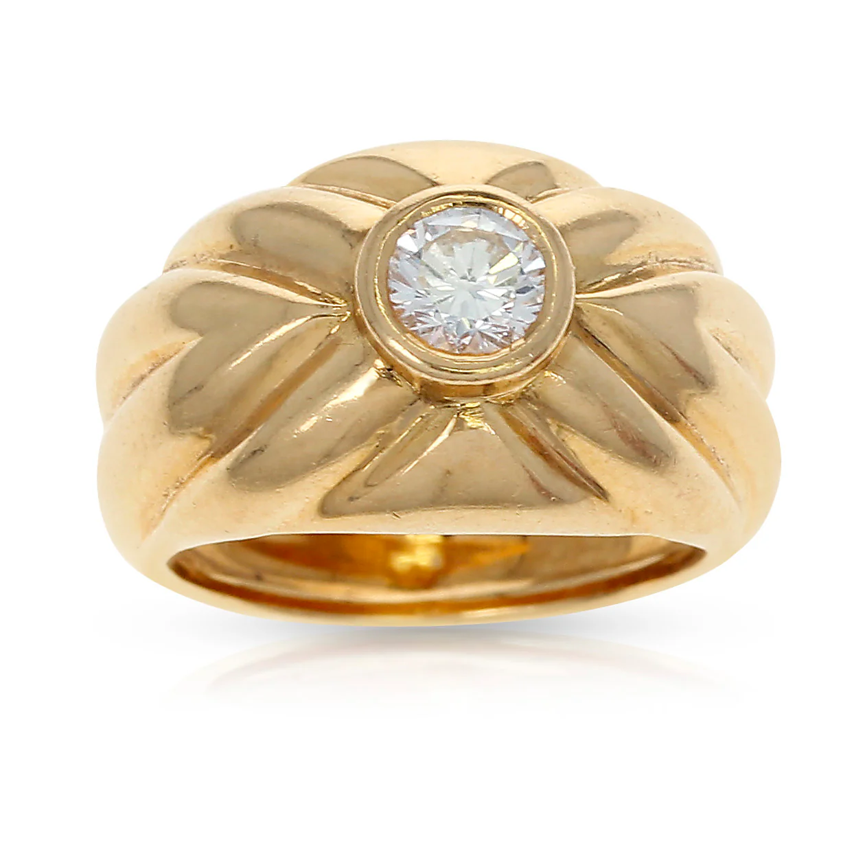 Paris Van Cleef & Arpels 0.48ct. Bezel-Set Round Solitaire Diamond Cocktail Ring