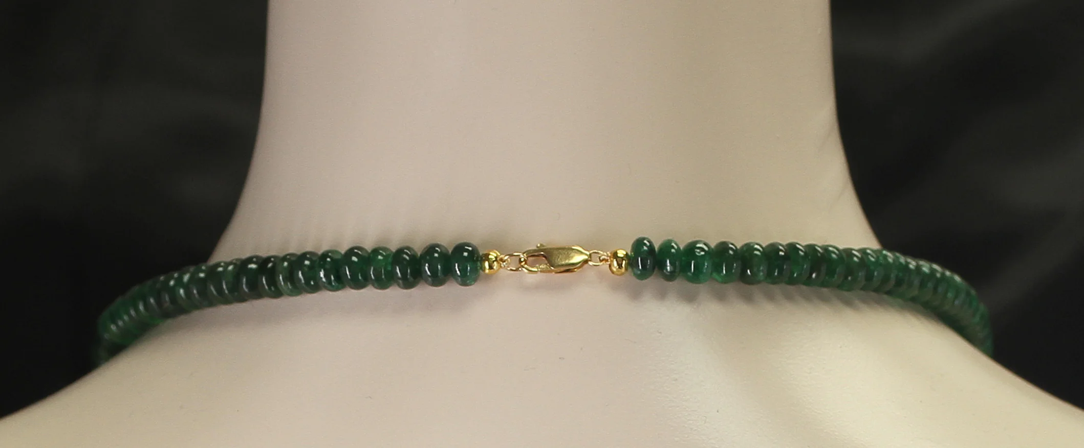 Genuine & Natural Deep Green Fine Emerald Plain & Smooth Beads Necklace
