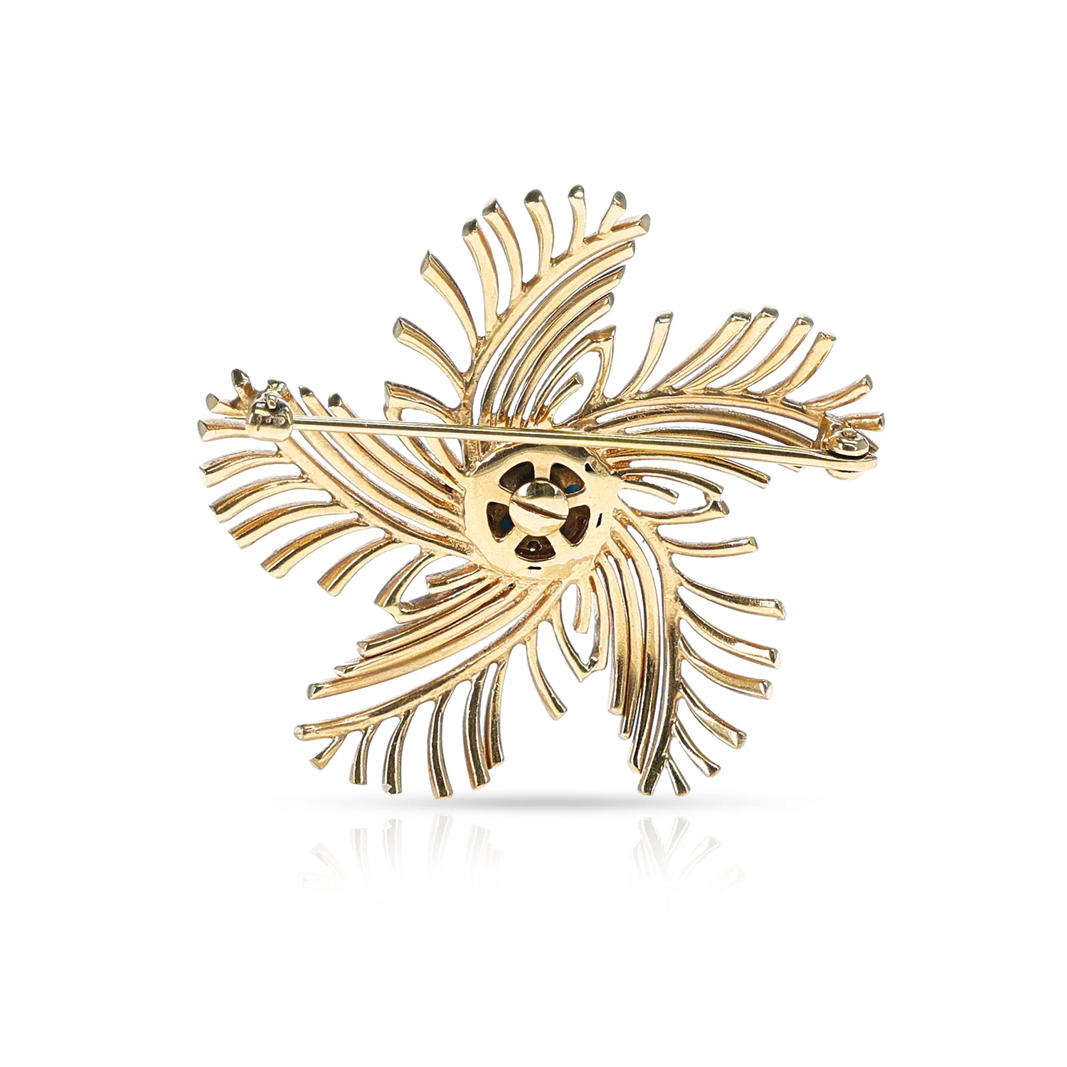 Turquoise Cabochon Star Brooch, 14k