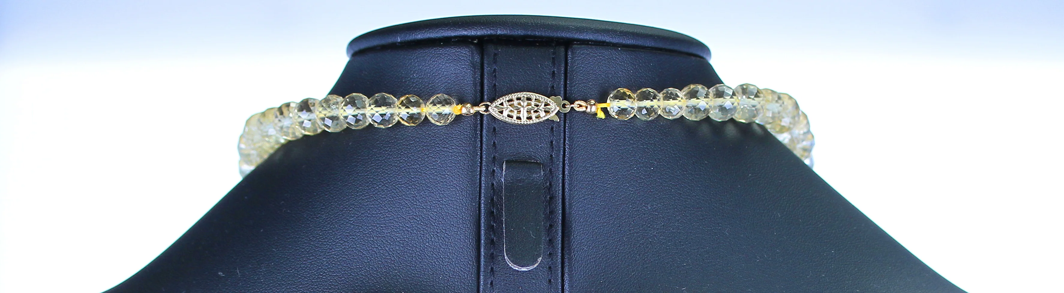 Genuine & Natural Large Citrine Round Faceted Beads Necklace