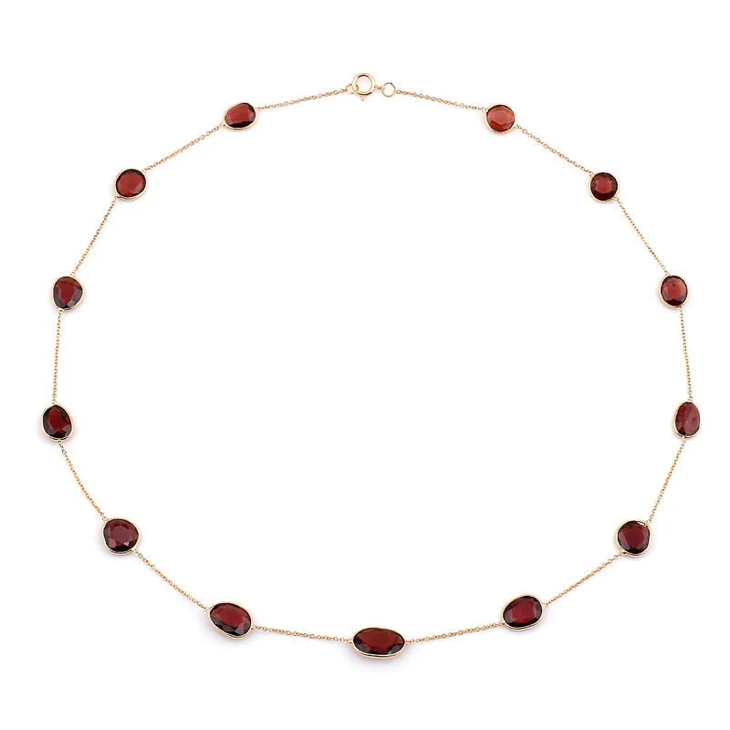 Mixed Cut Large Gemstone Necklace, 18k