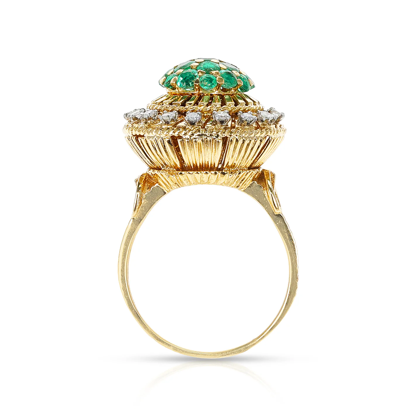 Interchangeable Emerald and Ruby Ring with Diamonds, 18K