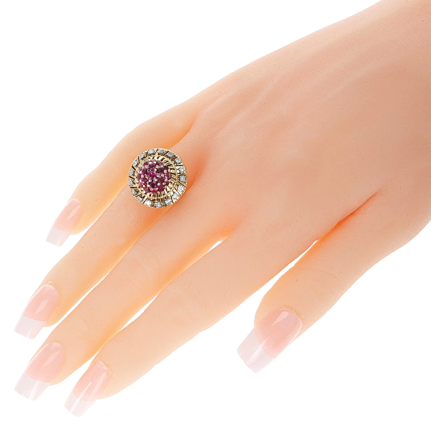 Interchangeable Emerald and Ruby Ring with Diamonds, 18K