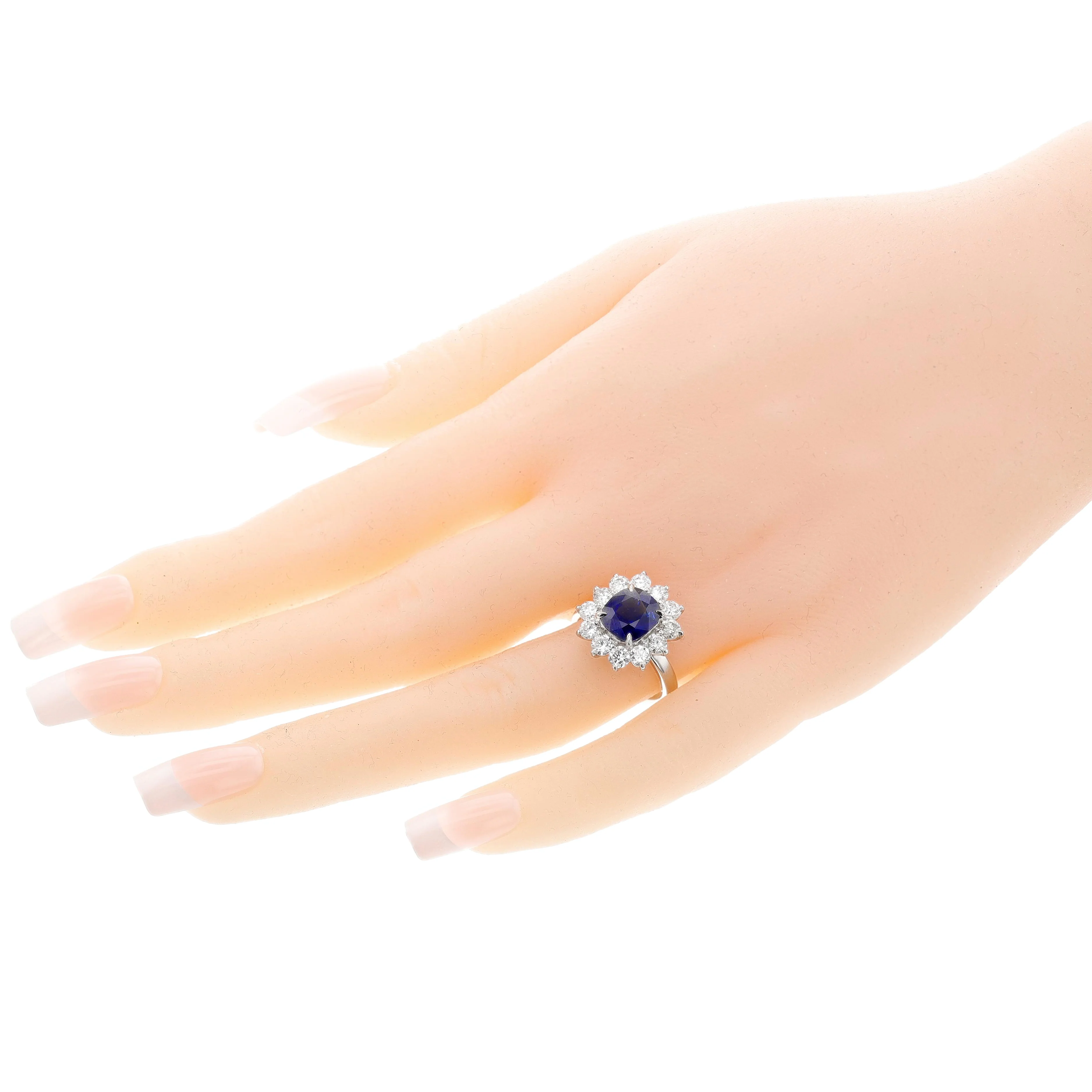 GIA Certified 2.70 ct. Unheated Burma Sapphire and Diamond Ring, Platinum