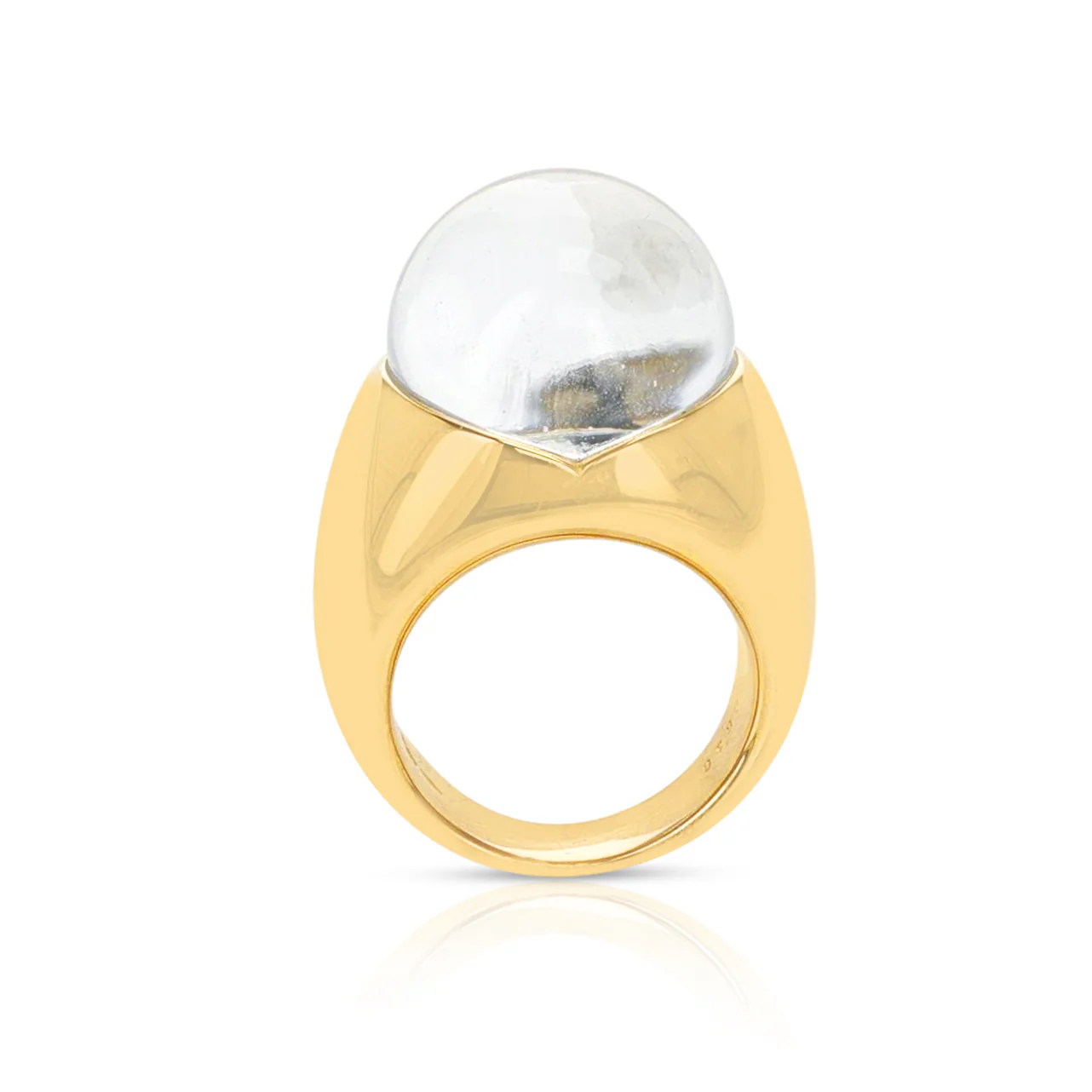 Mauboussin Clear Crystal and Diamond Dome Ring, 18K