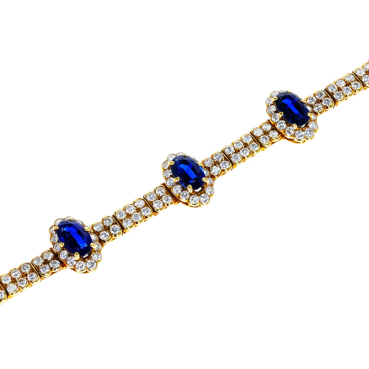 Cartier Paris Oval Sapphire and Diamond Bracelet, 18k