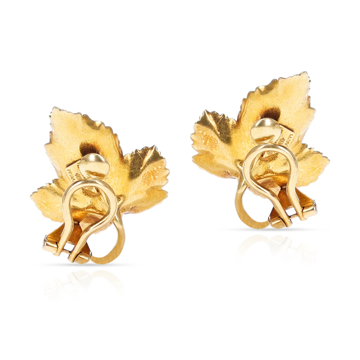 Tiffany & Co. Leaf Earrings with Ruby, 18k