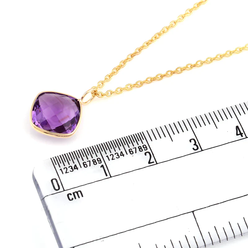 14k Yellow Gold Cushion Sky Blue Topaz Pendant