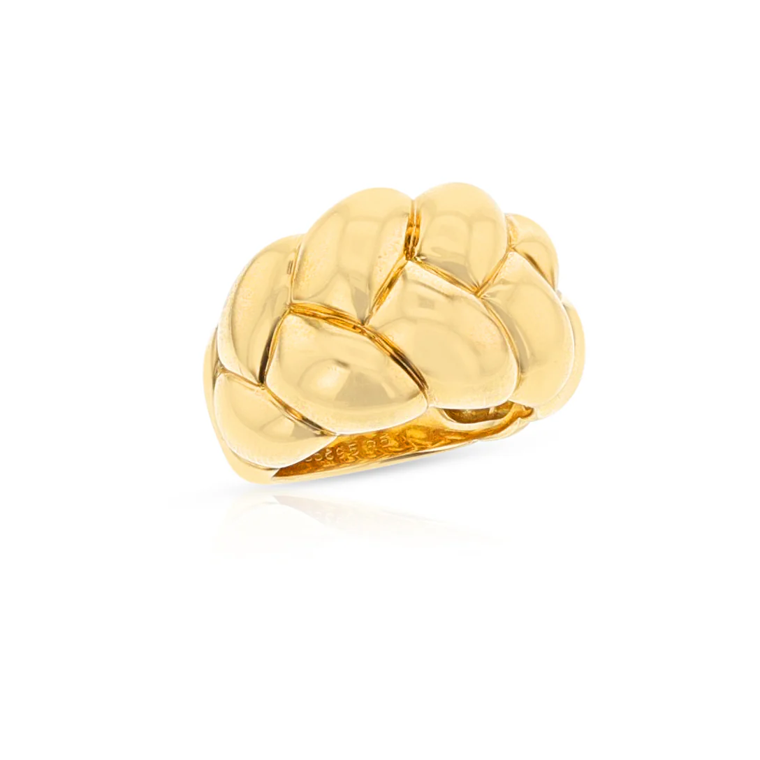 Van Cleef & Arpels (Péry et Fils) Gold Rope Bombe Ring, 18k