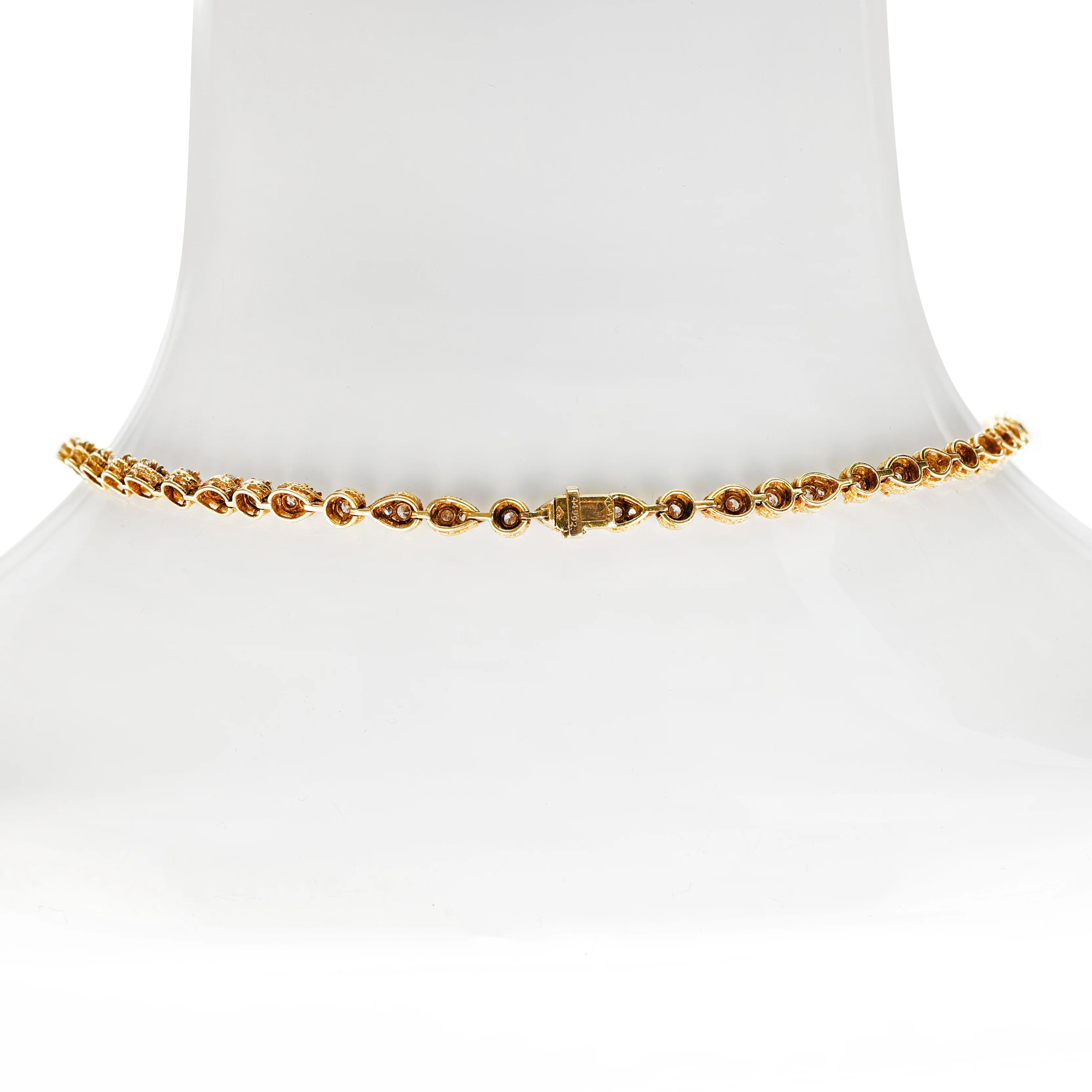 Van Cleef & Arpels Natural Diamond 18K Yellow Gold Necklace and Earring Set