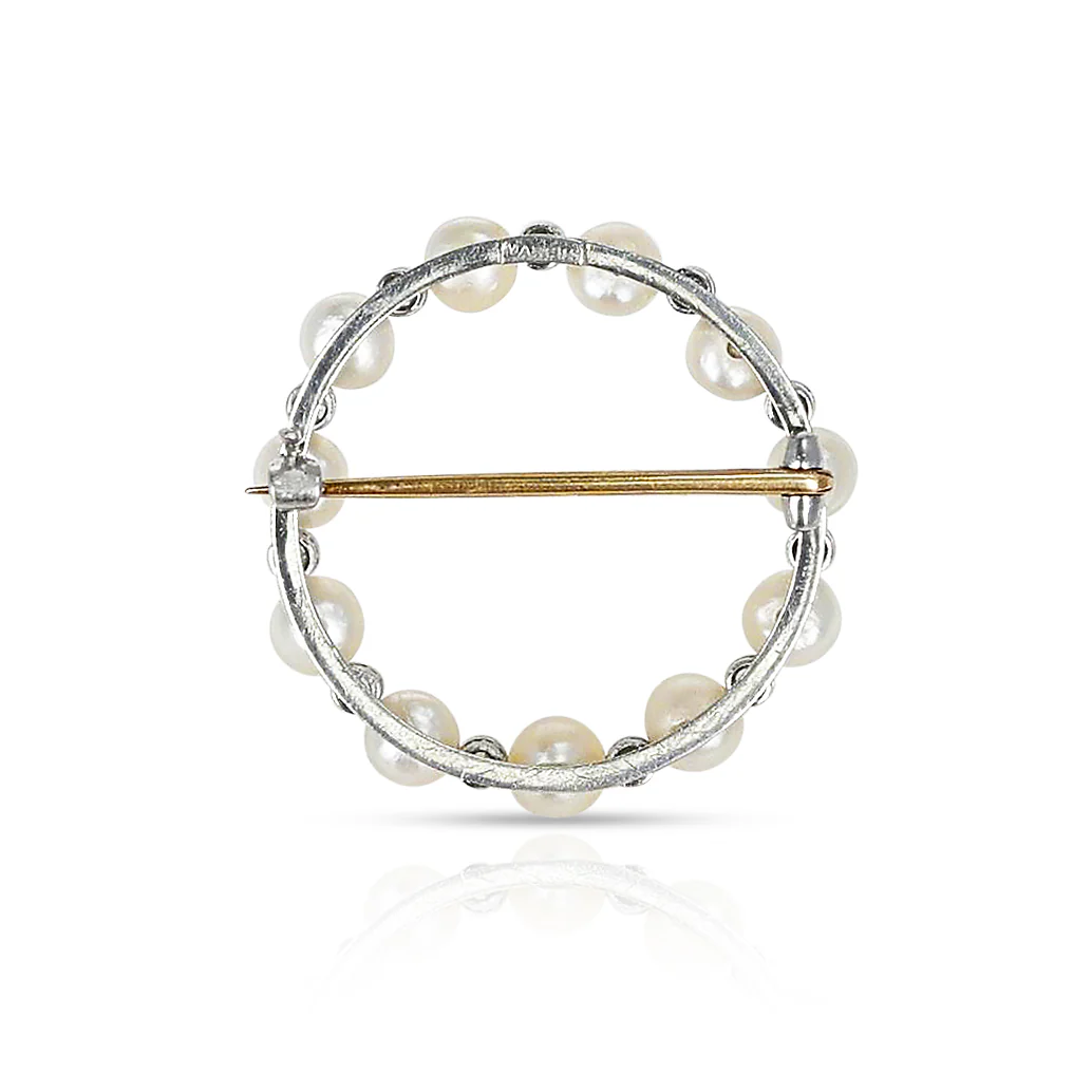 Victorian Natural Pearl and Diamond Brooch