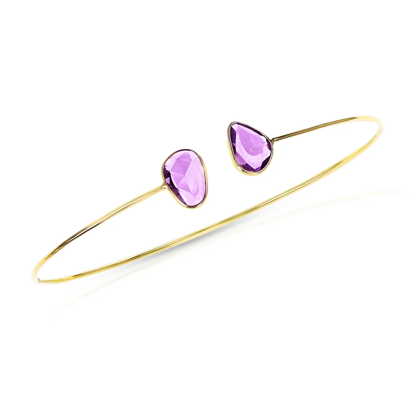 Mixed Shape Purple Sapphire Bangle, 18k