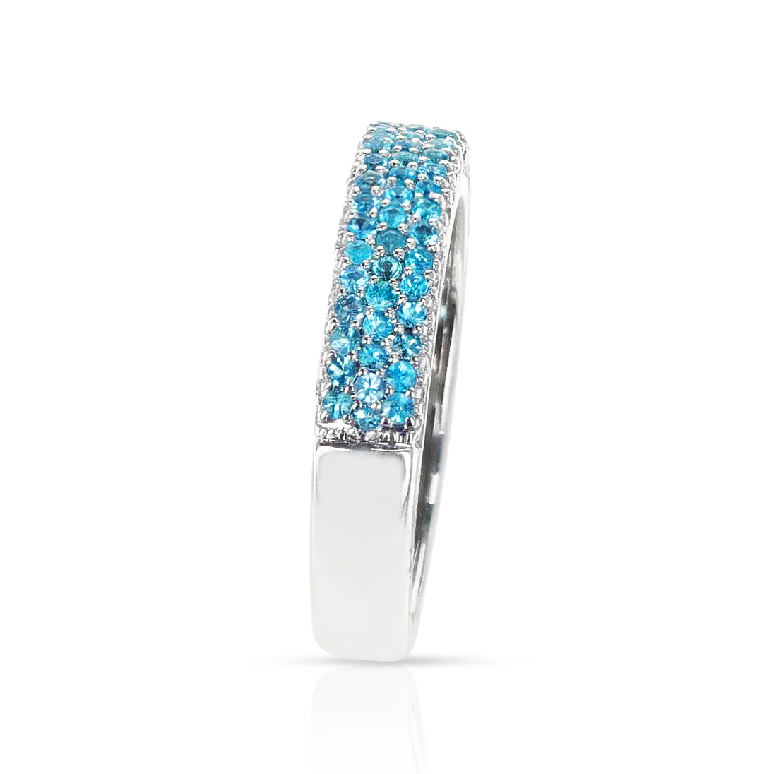 Brazilian Paraiba and Diamond Wedding Band, 18k
