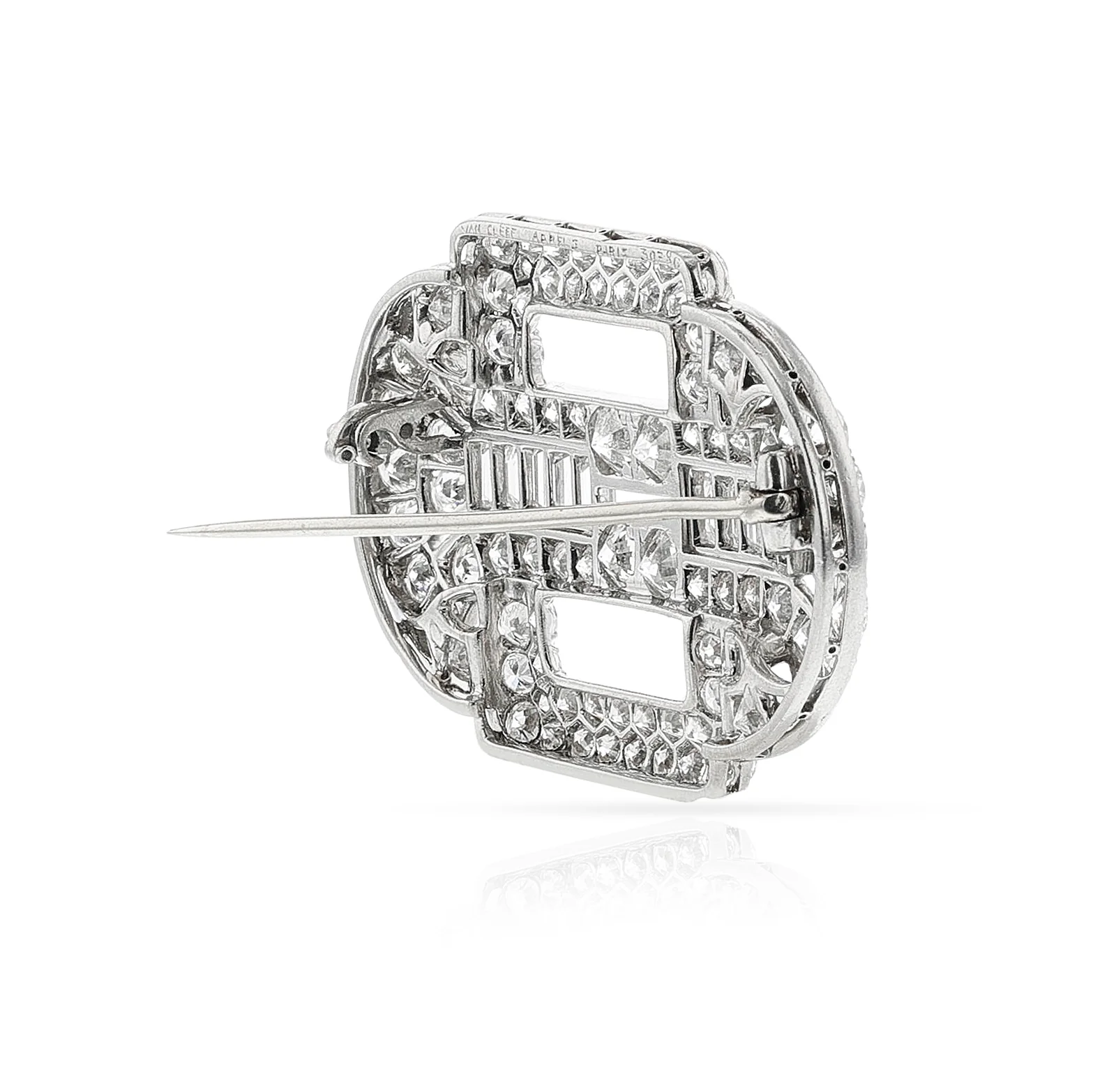 Van Cleef & Arpels Diamond Brooch, Platinum and18k