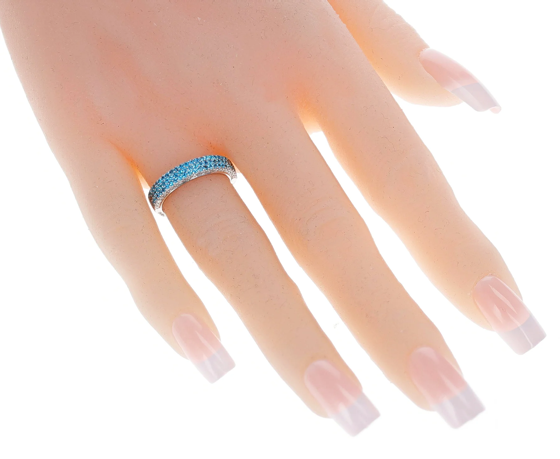 Brazilian Paraiba and Diamond Wedding Band, 18k