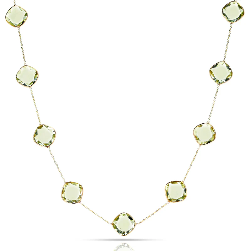 Mixed Cut Amethyst Faceted Necklace, 18k