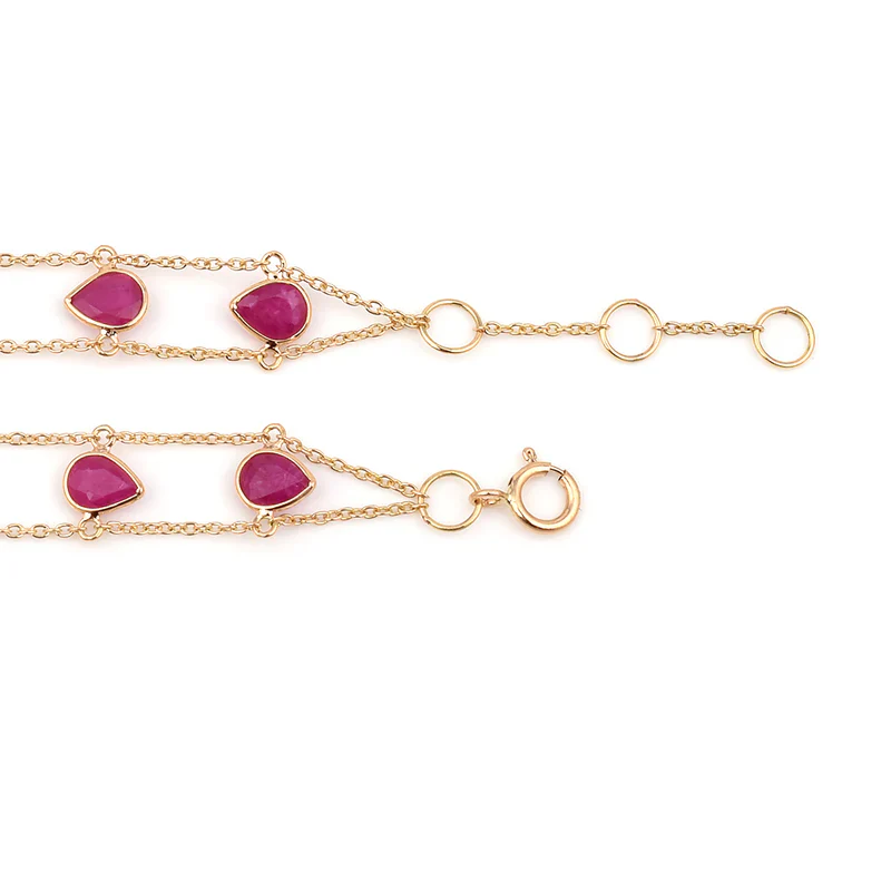 Pear Multi Sapphire, 18k Yellow Gold Bracelet