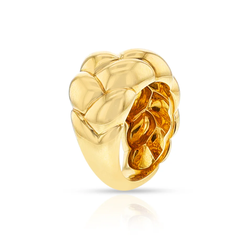 Van Cleef & Arpels (Péry et Fils) Gold Rope Bombe Ring, 18k