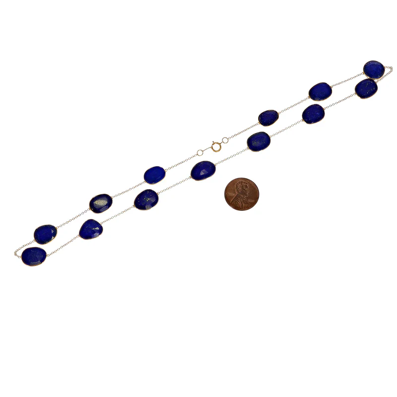 Mixed Cut Large Gemstone Necklace, 18k