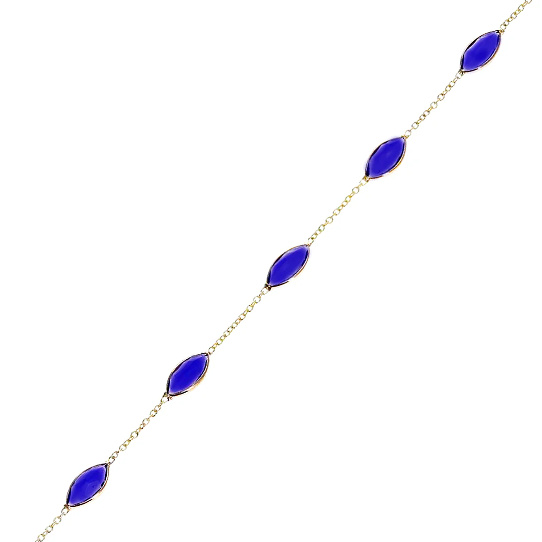 Marquise Iolite Bracelet, 18k Yellow Gold