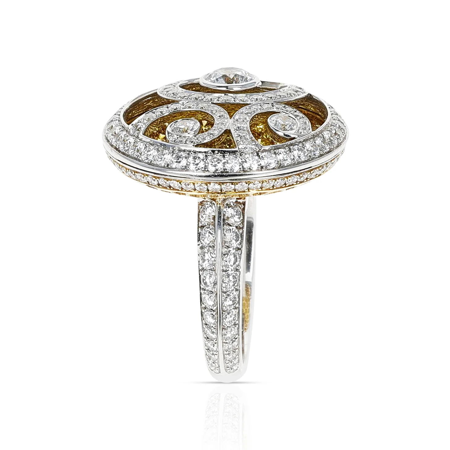Graff Diamond and Yellow Diamond 'Diamond on Diamond' White Gold Ring