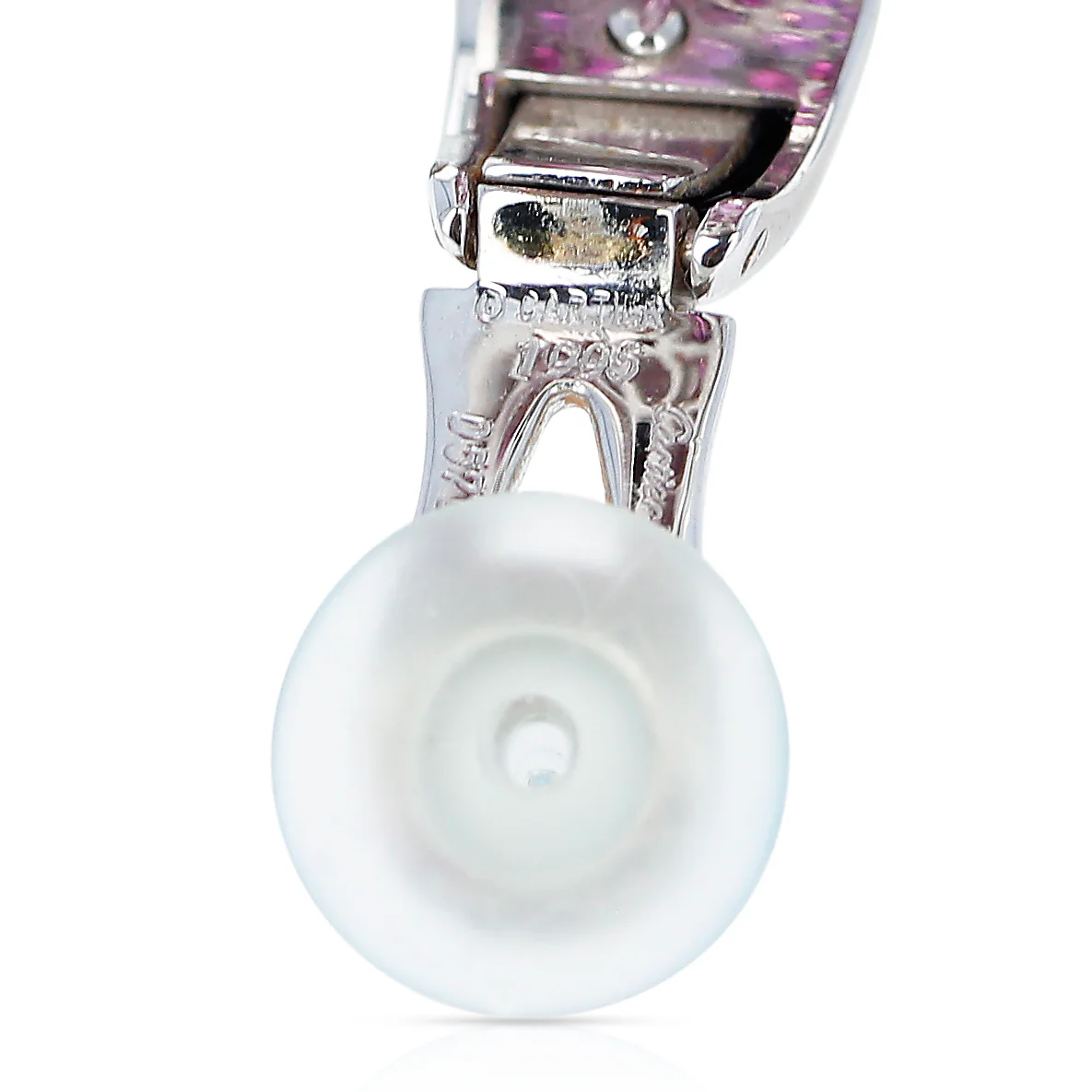 Cartier French 1995 Pave-Set Ruby Clip-on Earrings, 18k Gold with Paperwork