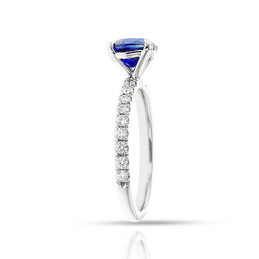 GIA Certified 1.46 ct. Unheated Burma Sapphire Ring, Platinum