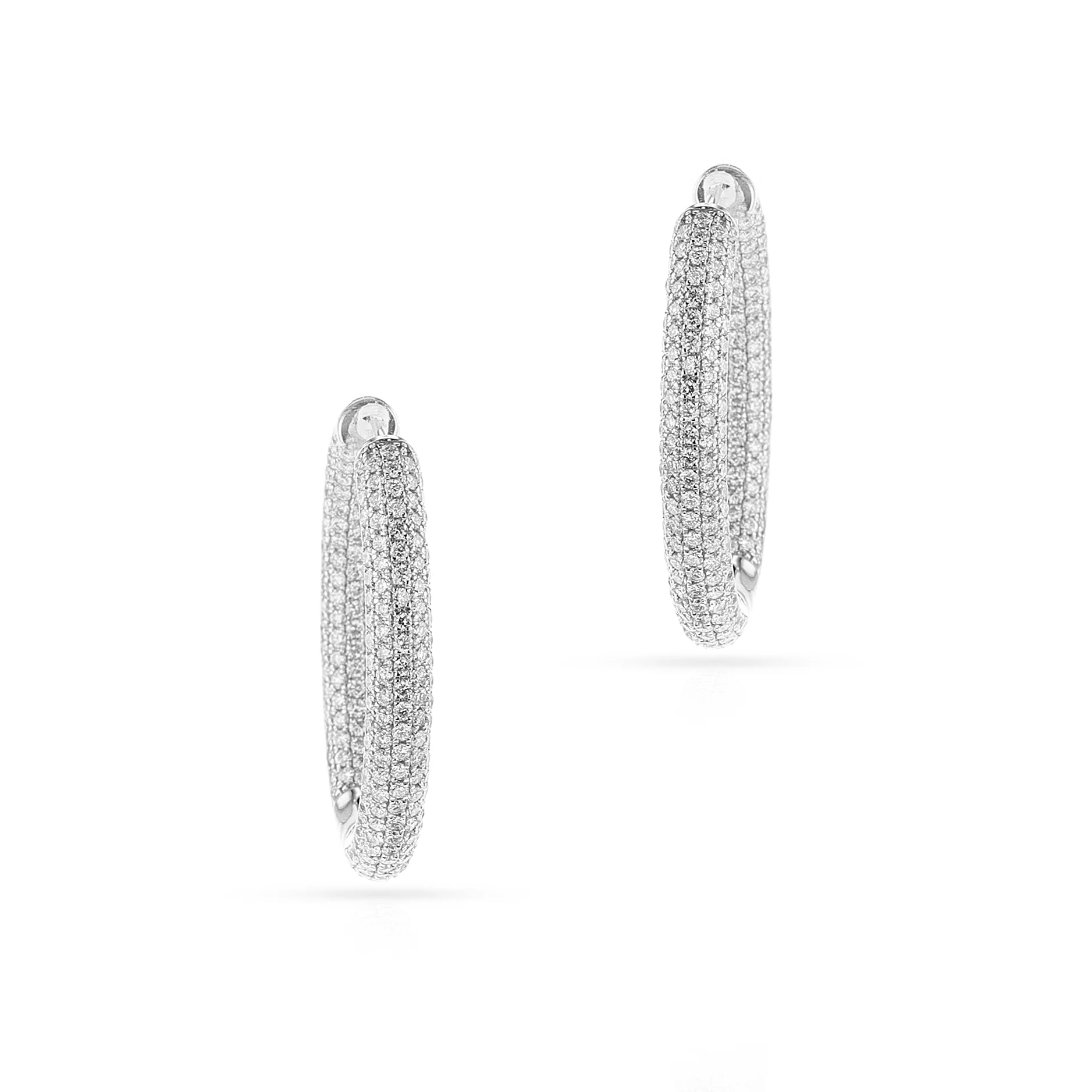 5.7 ct. Diamond Hoop Earrings, 18K