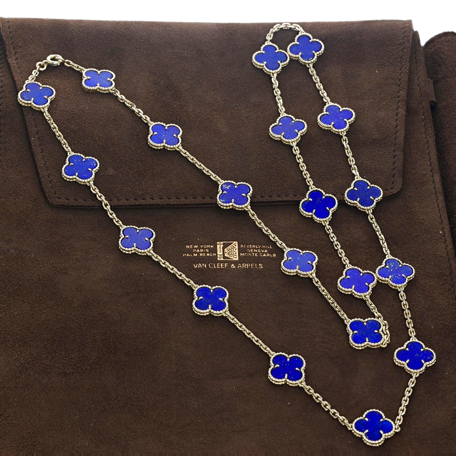 Van Cleef & Arpels 20 Motif Lapis Alhambra Necklace