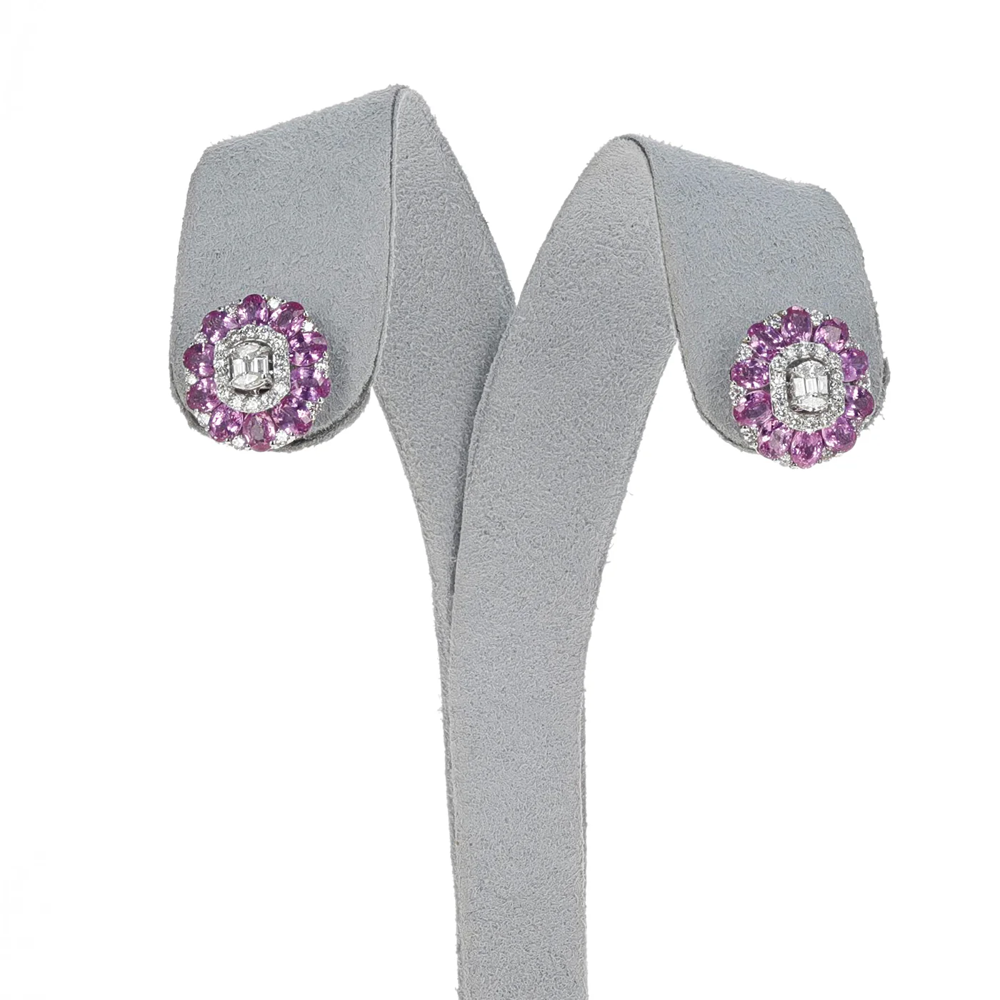 Pink Sapphire and Diamond Earrings, 18k
