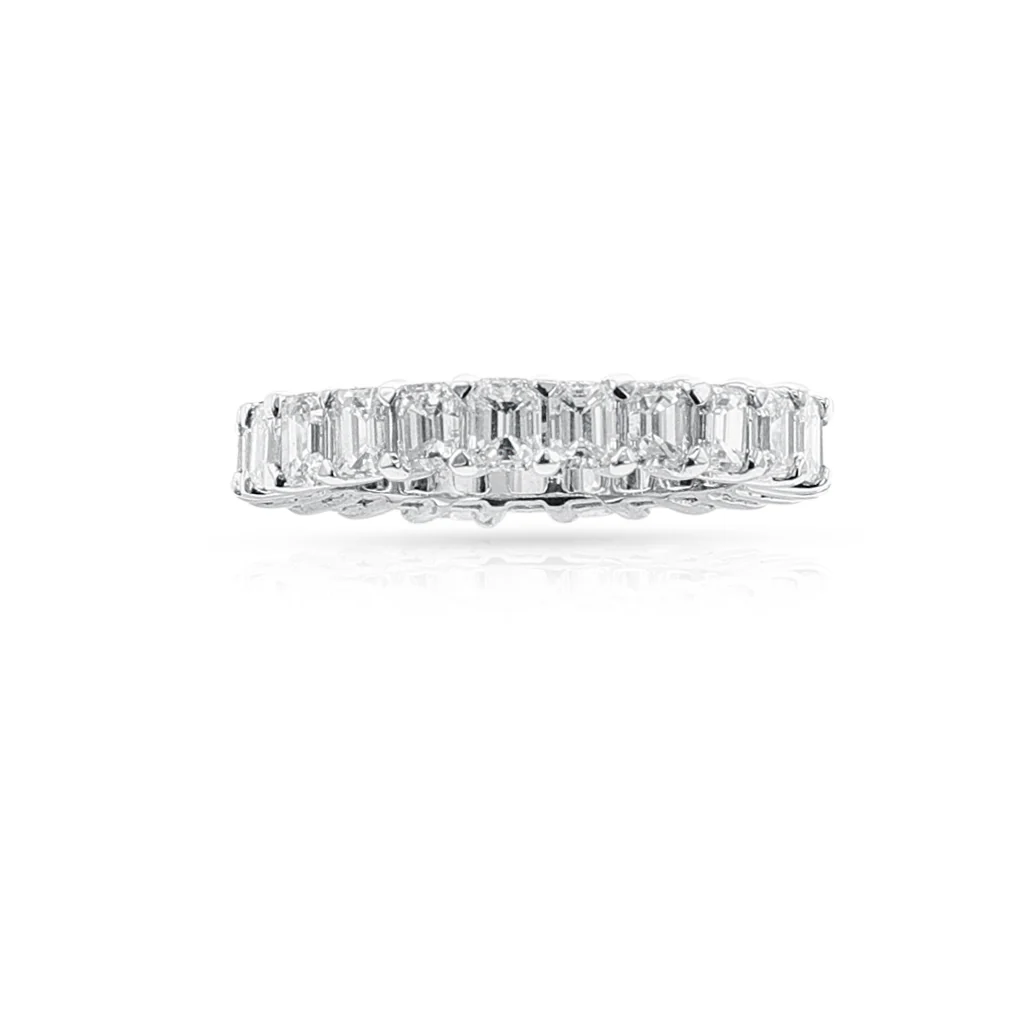 Emerald-Cut 4.6 ct. Diamond Eternity Band, 18k White Gold