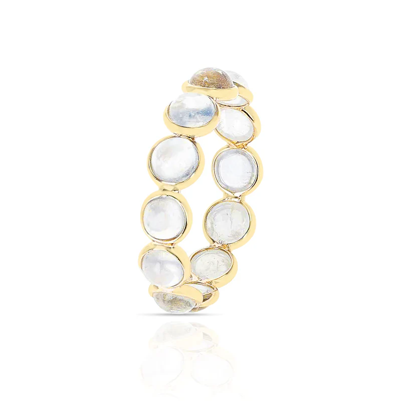 Round Cabochon Band, Yellow Gold